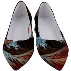 Night In The Ocean Red Waves Art Moon Dark Japanese Wave Women s Block Heels  by Perong