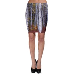 White Birch Trees Autumn Bodycon Skirt by Perong