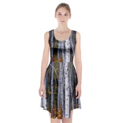 White Birch Trees Autumn Racerback Midi Dress by Perong