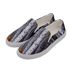 White Birch Trees Autumn Women s Canvas Slip Ons by Perong