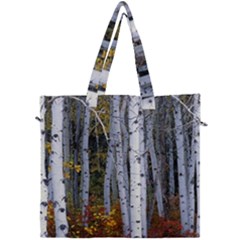 White Birch Trees Autumn Canvas Travel Bag