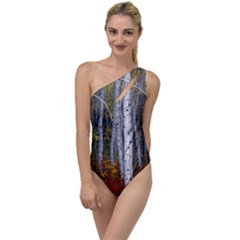 White Birch Trees Autumn To One Side Swimsuit by Perong