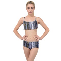 White Birch Trees Autumn Layered Top Bikini Set by Perong