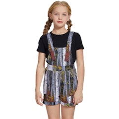 White Birch Trees Autumn Kids  Short Overalls by Perong