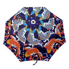 Koi Fish Traditional Japanese Art Folding Umbrellas by Perong