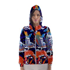 Koi Fish Traditional Japanese Art Women s Hooded Windbreaker