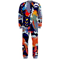 Koi Fish Traditional Japanese Art Onepiece Jumpsuit (men) by Perong