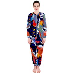 Koi Fish Traditional Japanese Art Onepiece Jumpsuit (ladies)