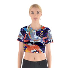 Koi Fish Traditional Japanese Art Cotton Crop Top