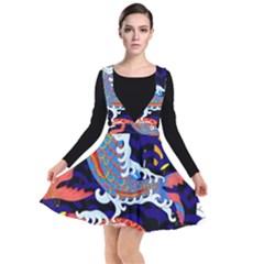 Koi Fish Traditional Japanese Art Plunge Pinafore Dress by Perong