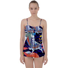 Koi Fish Traditional Japanese Art Babydoll Tankini Set by Perong