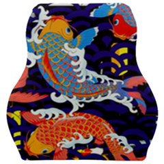 Koi Fish Traditional Japanese Art Car Seat Velour Cushion  by Perong