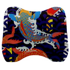 Koi Fish Traditional Japanese Art Velour Head Support Cushion by Perong