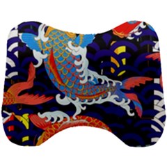 Koi Fish Traditional Japanese Art Head Support Cushion by Perong