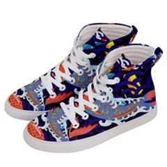 Koi Fish Traditional Japanese Art Men s Hi-top Skate Sneakers by Perong