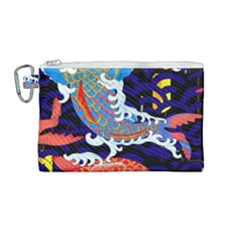 Koi Fish Traditional Japanese Art Canvas Cosmetic Bag (medium) by Perong