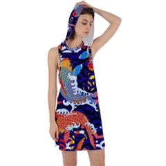 Koi Fish Traditional Japanese Art Racer Back Hoodie Dress by Perong