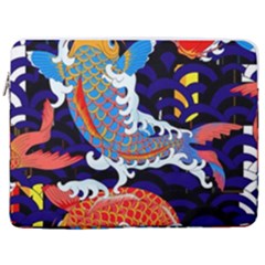 Koi Fish Traditional Japanese Art 17  Vertical Laptop Sleeve Case With Pocket by Perong