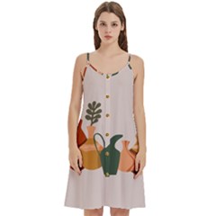 Drawing Botanical Women s Spaghetti Strap Pullover Cami Dress by Perong