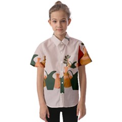 Drawing Botanical Kids  Short Sleeve Shirt by Perong