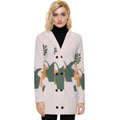 Drawing Botanical Button Up Hooded Coat  by Perong