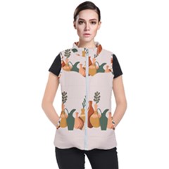 Drawing Botanical Women s Puffer Vest