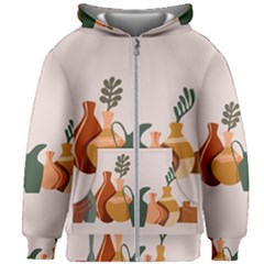 Drawing Botanical Kids  Zipper Hoodie Without Drawstring