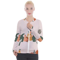 Drawing Botanical Casual Zip Up Jacket by Perong