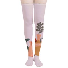 Drawing Botanical Thigh High Stockings