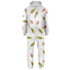 Leaves Pattern Seamless Texture Hooded Jumpsuit (men) by Perong