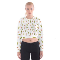 Leaves Pattern Seamless Texture Cropped Sweatshirt