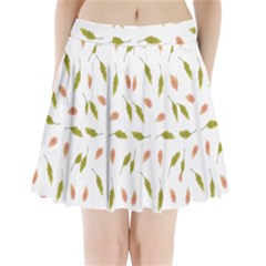 Leaves Pattern Seamless Texture Pleated Mini Skirt by Perong