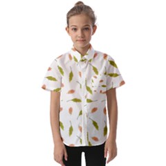 Leaves Pattern Seamless Texture Kids  Short Sleeve Shirt by Perong