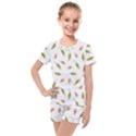 Leaves Pattern Seamless Texture Kids  Mesh T-Shirt and Shorts Set View1