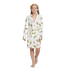 Leaves Pattern Seamless Texture Kids  Long Sleeve Velvet Lounge Robe by Perong