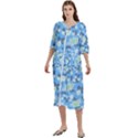 Pattern Texture Seamless Design Women s Cotton 3/4 Sleeve Nightgown View1