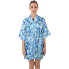 Pattern Texture Seamless Design Half Sleeve Satin Kimono  by Perong