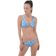 Pattern Texture Seamless Design Ring Detail Crop Bikini Set by Perong