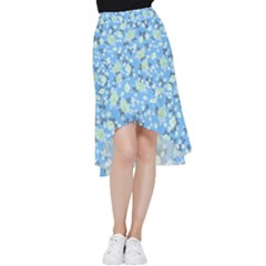 Pattern Texture Seamless Design Frill Hi Low Chiffon Skirt