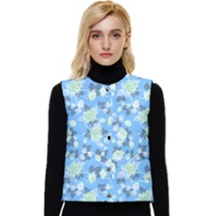 Pattern Texture Seamless Design Women s Button Up Puffer Vest by Perong