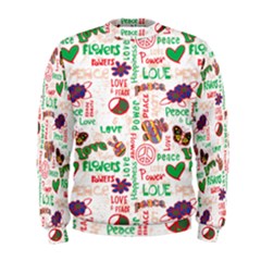 Power Love Pattern Texture Seamless Peace Men s Sweatshirt