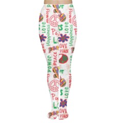 Power Love Pattern Texture Seamless Peace Tights