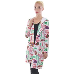 Power Love Pattern Texture Seamless Peace Hooded Pocket Cardigan by Perong