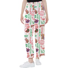 Power Love Pattern Texture Seamless Peace Women s Pants 