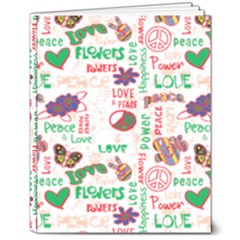 Power Love Pattern Texture Seamless Peace 8  X 10  Hardcover Notebook by Perong