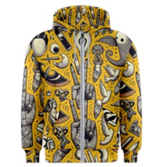 Yellow Template Design Men s Zipper Hoodie