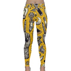 Yellow Template Design Classic Yoga Leggings by Perong