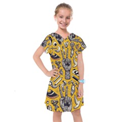 Yellow Template Design Kids  Drop Waist Dress by Perong