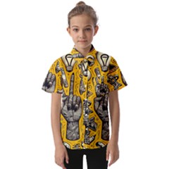 Yellow Template Design Kids  Short Sleeve Shirt by Perong