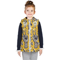 Yellow Template Design Kids  Hooded Puffer Vest by Perong